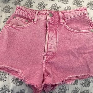 Zara hot pink denim shorts
